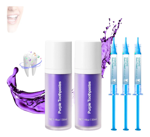 Pasta De Dientes Morada Para Blanqueadora De Dientes Con Gel