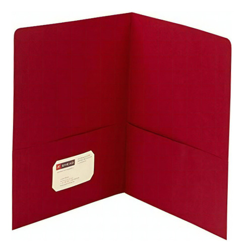 Smead Portafolios De Dos Bolsillos, Rojo, Specialty Color Rojo