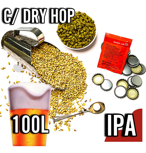 Kit Insumos (receita) 100l Cerveja Artesanal American Ipa Dh