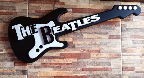 The Beatles Guitarra Adorno , 80x30cm! Relieve 3d.