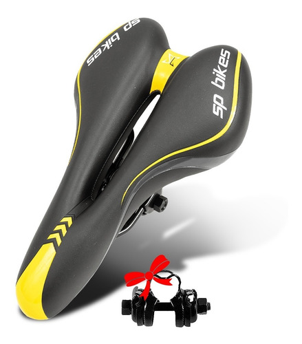 Imagen 1 de 8 de Asiento Para Bicicleta Vzr Prostatico Amplio Color Negro