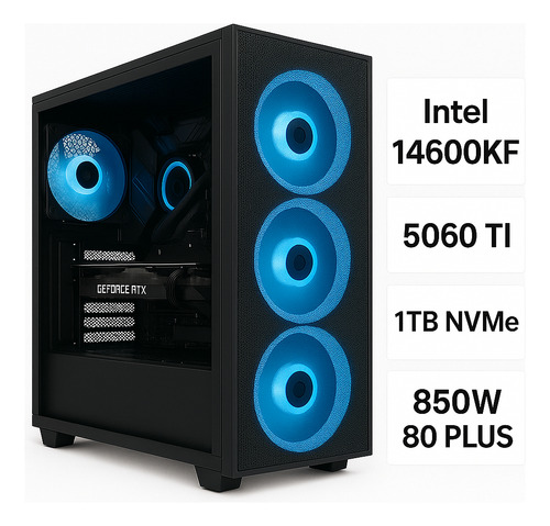 Computador Gamer I5 14600kf, 5060ti, Nvme 1tb, 850w 80 Plus