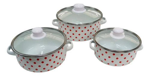 Ollas De Peltre Tapa Cristal 6 Pz Goodchoice Blanca Shorbull Color Blanco