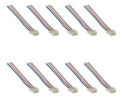 Arnes Conector 3 Cables Boton Luces Motonetas - Paq 10 Pzas