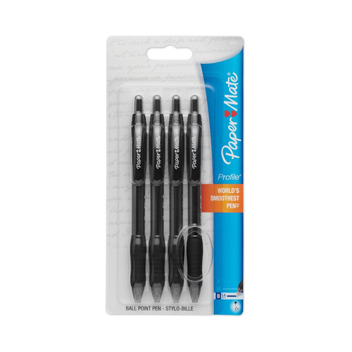 4 X Paper Mate Profile Retractable Ballpoint Pen, Bold...