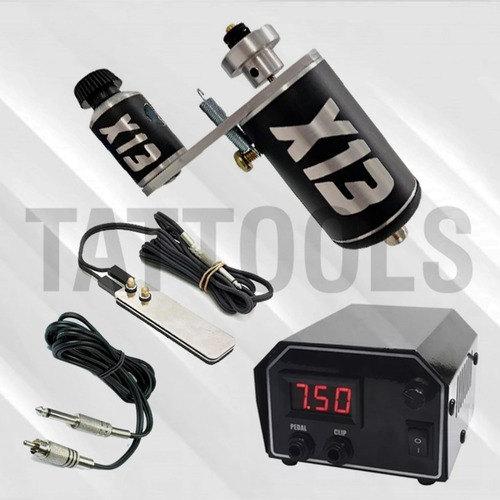 Kit Tatuagem X13 Starter Tattoo Máquina Rotativa Híbrida
