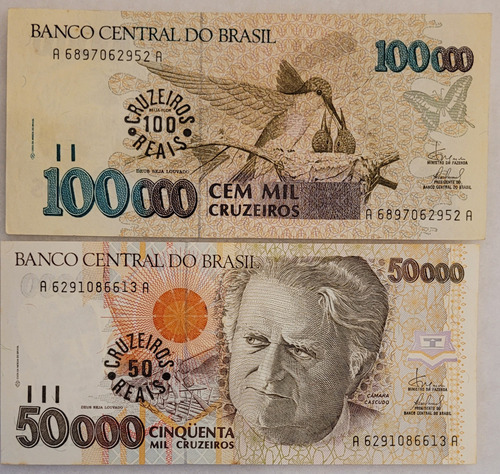 C234 ; C235 Notas Antigas 50 E 100 Cruzeiros Reais