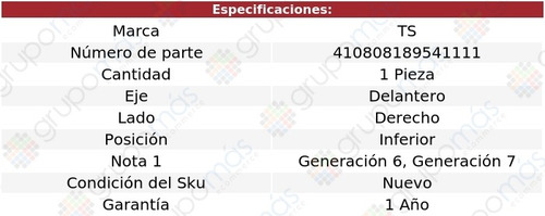 Rótula Horquilla Delantera Der Inferior Ts Golf 10 A 21