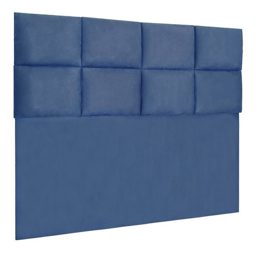 Cabeceira Modulada King 1,95m Lorena Suede - Pallazio Cor Azul-marinho