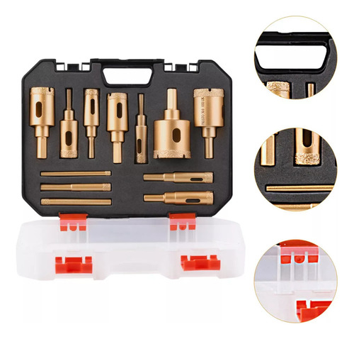 12 Kits De Fresado De Brocas Cónicas Para Azulejos Con