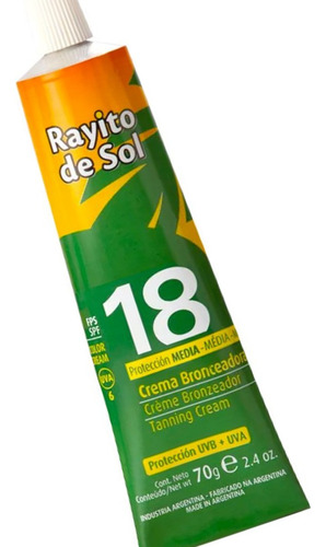 Rayito De Sol - Crema Bronceadora Fps 18 X 70g Local