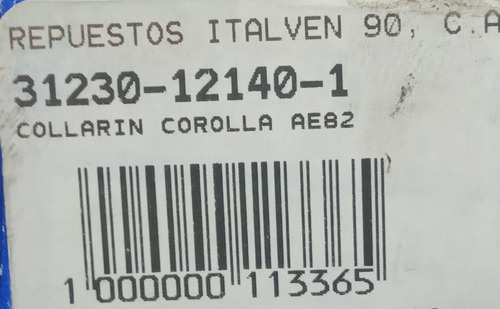 Collarin Toyota Corolla 1.6 84-87, Starlet Avila Heavy 12140