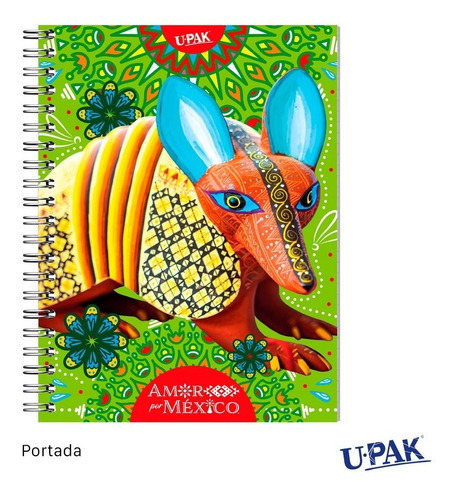 Pack 4 Cuadernos Upak Mexico Colorido - 100hojas Cuadro Gr