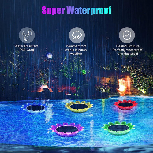 Luces Solares Flotantes Para Piscinas Luces De Flores Colore