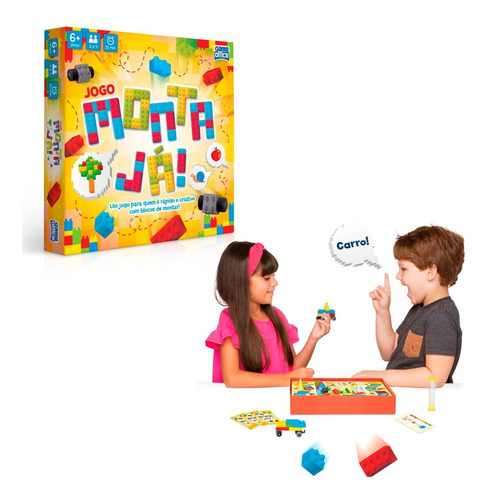 Jogo Blocos Montar Monta Já Tabuleiro Brinquedo Infantil Nf