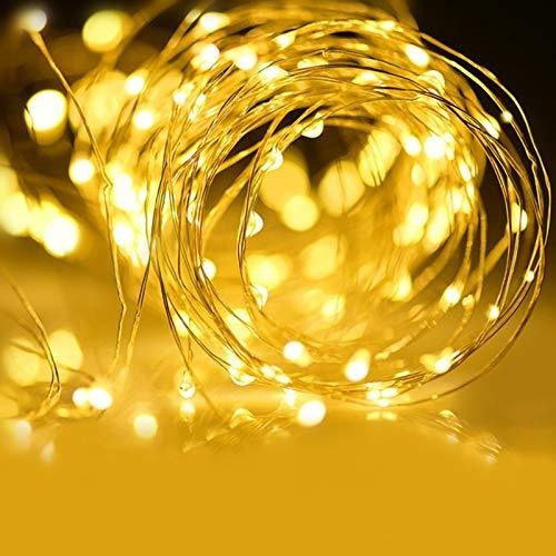 Luces De Alambre Decoracion Navideña Blanco Calido 100 Leds