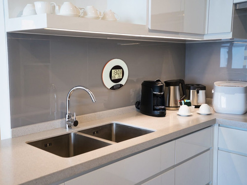 Balança De Cozinha Touch Screen Com Relógio Termo-higrômetro Cor Bran