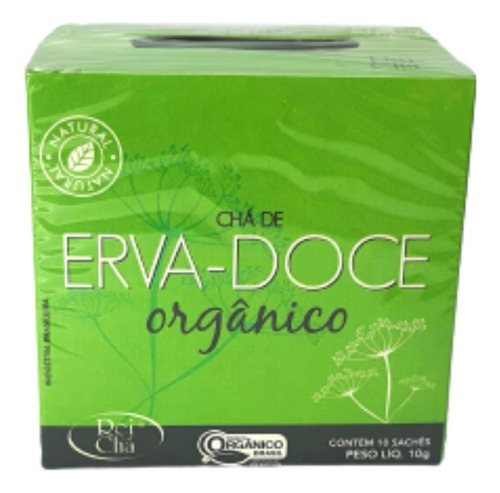 Erva Doce Chá Orgânico Dos Frutos Campo Verde 10 Sachês 10g