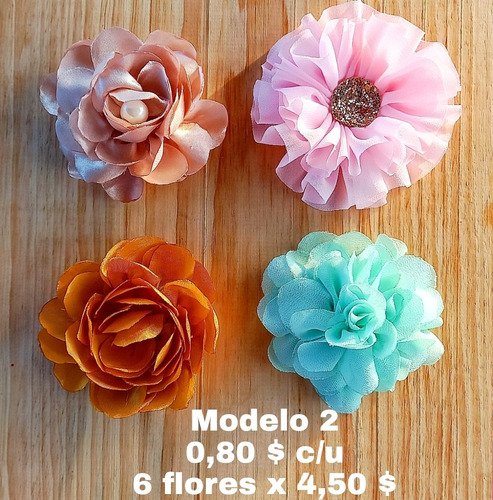Imagen 2 de 8 de Flores De Tela - Flores De Cuero - Flores De Cuerina