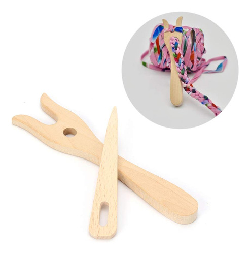 Thanksky Juego Aguja Madera Ojo Hecho Mano Pulsera Bricolaje