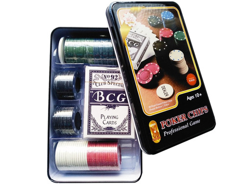 Kit Poker Lata Profissional 80 Fichas 1 Deck