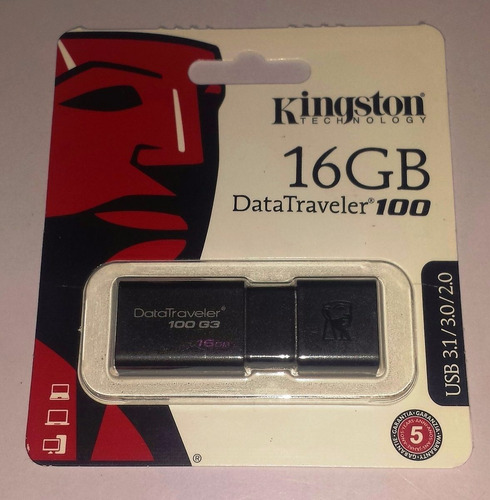 Memoria Usb 3.1 3.0 2.0 16 Gb Kingston Datatraveler Dt100g3