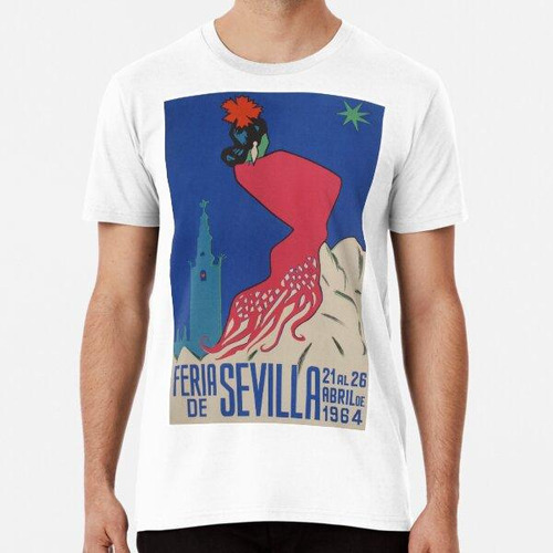 Remera Feria De Sevilla, España, Vintage Travel Poster Algod