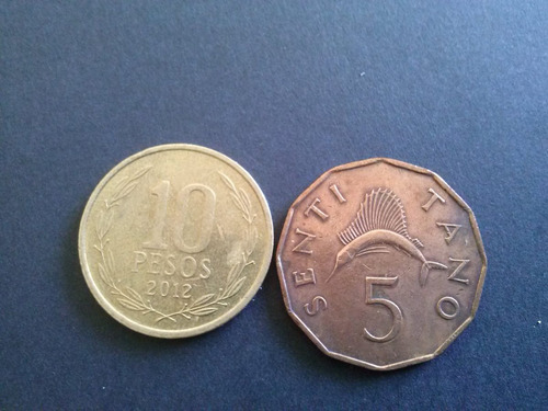 Moneda Tanzania 5 Senti 1972