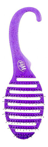 Cepillo para cabello Wet Brush para la ducha, desenredante, color purpura con purpurina