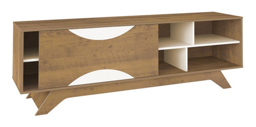 Mueble Mesa para Tv Bertolini Coral Pino Off White para 60"