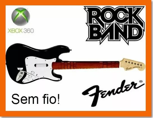 Guitarra Sem Fio Xbox 360 Rock Band Guitar Hero Pronta Ent.