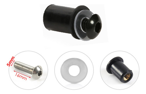 10 Set De Tuercas Tornillos Parabrisas Carenado Perno