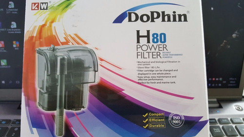 190 Litros/horafiltro Cascada Dophin H80 Acuario Silencioso