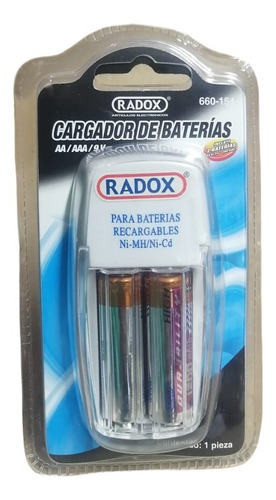 Cargador De Baterías Para Aa, Aaa Y 9v Incluye 2 Baterias Aa