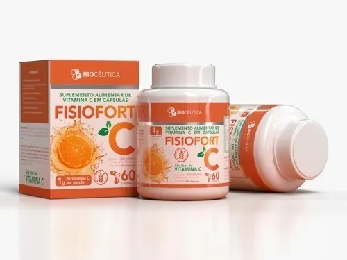 Complemento alimenticio de vitamina C Fisiofort, 60 cápsulas, sabor sin sabor