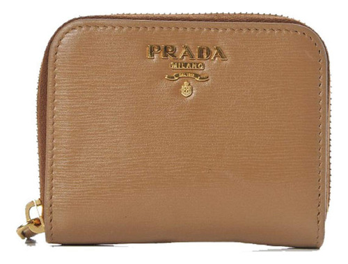 Prada Portamonete Verticale Cromo Plata Vitello Move Billete