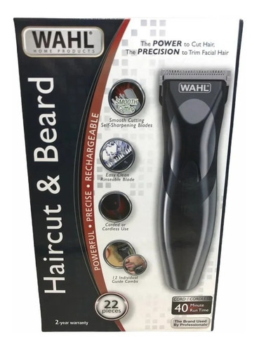 Wahl Maquina Carta Pelo Recargable Haircut & Beard 22 Piezas Color Negro