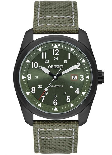 Relógio Militar Pulseira Nylon Orient Solartech Caixa Preta