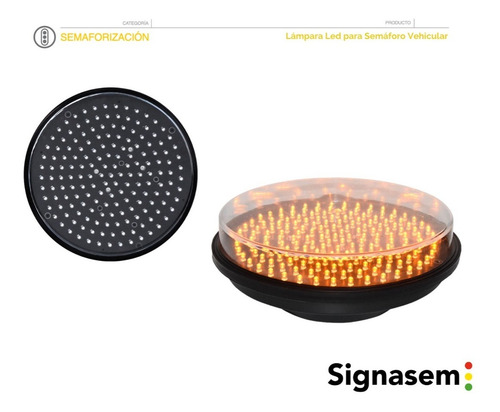 Imagen 2 de 4 de Lámpara Led Para Semaforo Tipo Vehicular Color Ámbar 30cm
