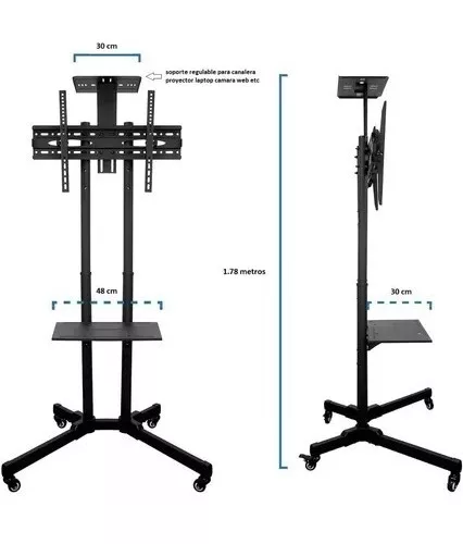 Soporte Tv de Pie con Ruedas y Bandeja 32 a 65 pulgadas - Mercado Lider