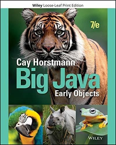 Big Java Early Objects - Horstmann, Cay S., De Horstmann, Cay S.. Editorial Wiley En Inglés