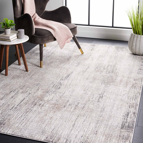 Alfombra Abstracta Moderna 4 X 6 Pie Gris Beige