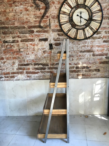 Imagen 7 de 9 de Mueble Apoyo Industrial Estantes Decoración Hierro Y Madera
