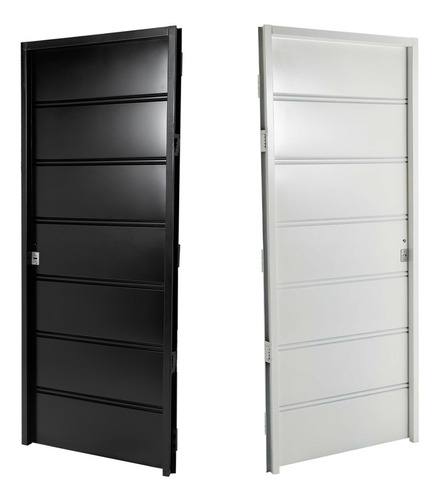 Imagen 1 de 9 de Puerta Chapa Simple Reforzada 80 X 200 Cerradura 1er Calidad