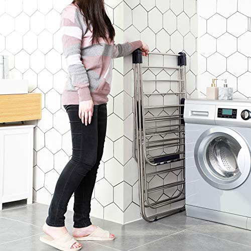 Tendedero Plegable 2 Niveles Con Altura Ajustable Plateado