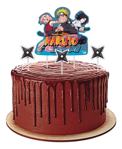 Topper Para Bolo Festa Naruto - 04 Unidades Festcolor