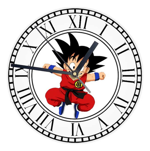 Reloj Redondo Madera Brillante Dragon Ball  Mod 23