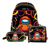 Comprar Pack Mochila Among Us Orange Oficio + Lonchera + Cartuchera