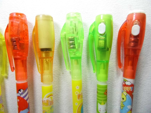 Juego De 6 Plumas Espía Con Tinta Invisible Y Luz Uv