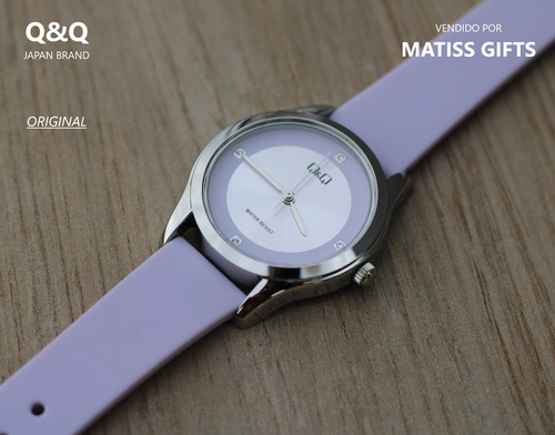 Reloj Mujer Qq Moderno Acero Niquelado Correa Silicona
